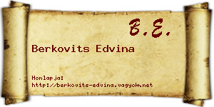 Berkovits Edvina névjegykártya